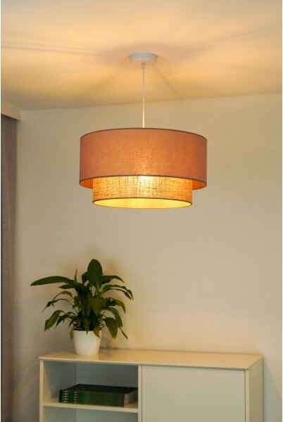 Duolla - Lustr na lanku BOHO 1xE27/15W/230V pr. 45 cm béžová/hnědá