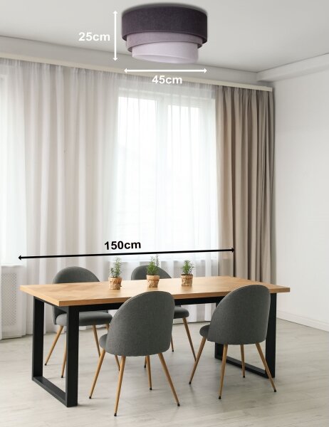 Duolla - Stropní svítidlo TRIO 1xE27/15W/230V pr. 45 cm antracit/šedá/bílá