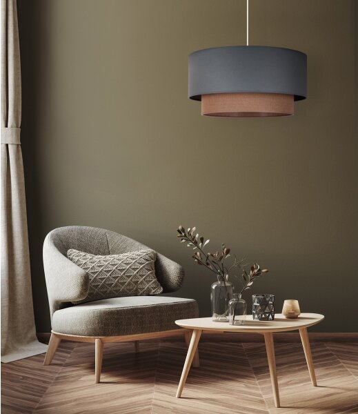Duolla - Lustr na lanku BOHO 1xE27/15W/230V pr. 45 cm zelená/hnědá