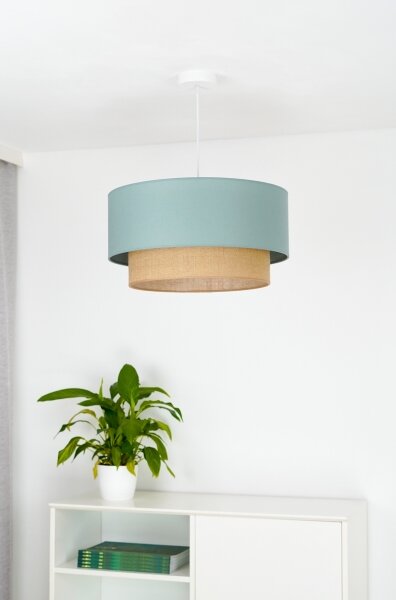 Duolla - Lustr na lanku BOHO 1xE27/15W/230V pr. 45 cm zelená/hnědá