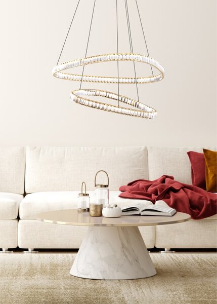 LED závěsné svítidlo 4400 lm 2700-6000K zlaté s dálkovým ovladačem Zuma Line ATHESA MD3169-2-3GT