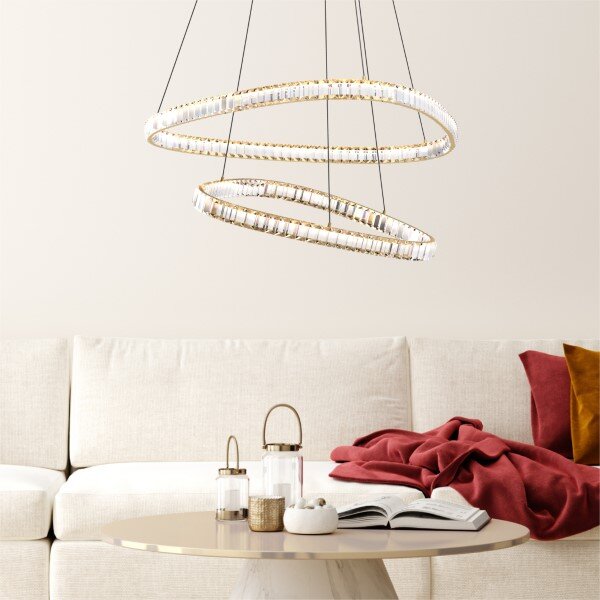 LED závěsné svítidlo 4400 lm 2700-6000K zlaté s dálkovým ovladačem Zuma Line ATHESA MD3169-2-3GT