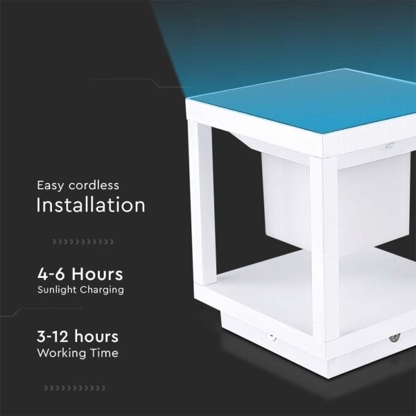 LED Solární svítidlo se senzorem LED/2W/5,5V 3000K IP65 2600 mAh bílá