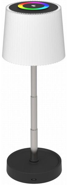 LED RGBW Stmívatelná venkovní nabíjecí stolní lampa LED/2W/5V IP44 1200 mAh šedá