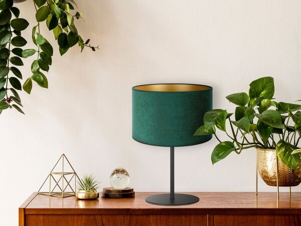 Duolla - Stolní lampa ROLLER 1xE14/15W/230V tmavě pr. 20 cm zelená/zlatá