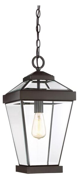 Quoizel QZ-RAVINE8-L - Venkovní lustr na řetězu RAVINE 1xE27/60W/230V IP23 hnědá