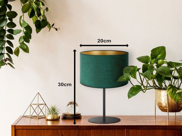 Duolla - Stolní lampa ROLLER 1xE14/15W/230V tmavě pr. 20 cm zelená/zlatá