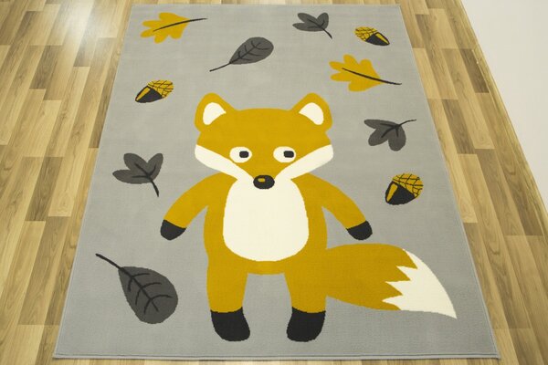 Associated Weavers Dětský kusový koberec LUNA KIDS 534431/89945 Liška světle šedý / hořčicový Rozměr: 100x150 cm