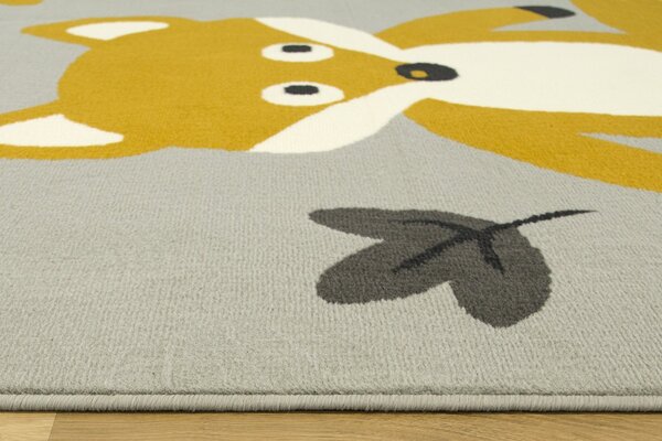 Associated Weavers Dětský kusový koberec LUNA KIDS 534431/89945 Liška světle šedý / hořčicový Rozměr: 100x150 cm