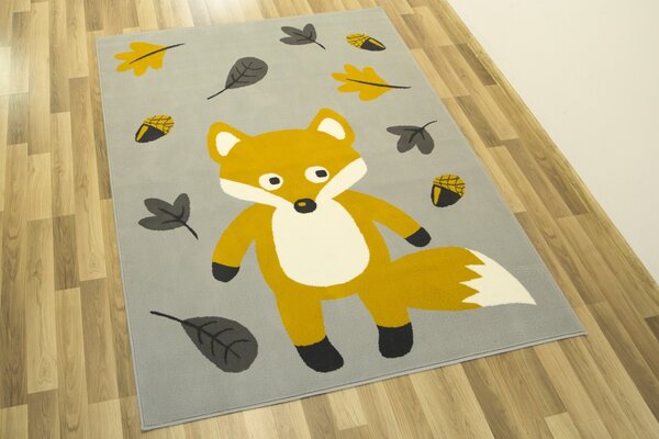 Associated Weavers Dětský kusový koberec LUNA KIDS 534431/89945 Liška světle šedý / hořčicový Rozměr: 100x150 cm
