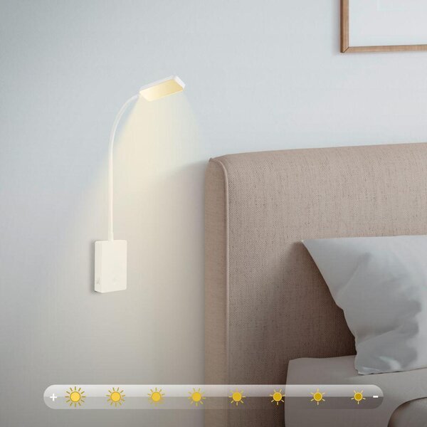 BRILONER Cielo lampa na čtení - 2W, 200lm, LED, nabíjecí, stmívatelné, dotykový vypínač, bezdrátové, bílé 2361016