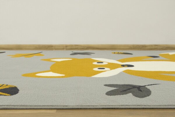 Associated Weavers Dětský kusový koberec LUNA KIDS 534431/89945 Liška světle šedý / hořčicový Rozměr: 100x150 cm
