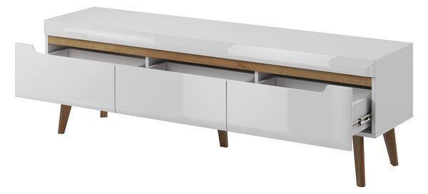 Piaski Televizní stolek Nordi 160 cm bílý/dub Riviéra