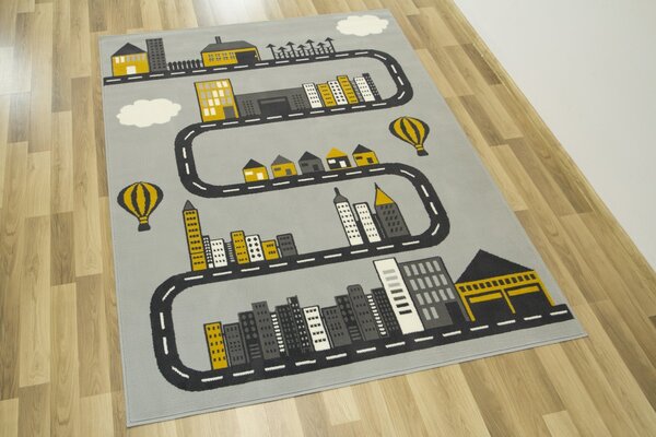 Balta Dětský kusový koberec LUNA KIDS 534433/89945 Město Cesta šedý Rozměr: 160x225 cm