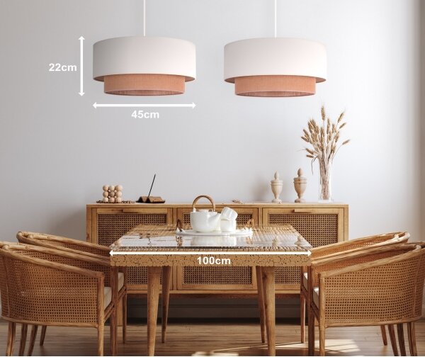 Duolla - Lustr na lanku BOHO 2xE27/15W/230V béžová/hnědá