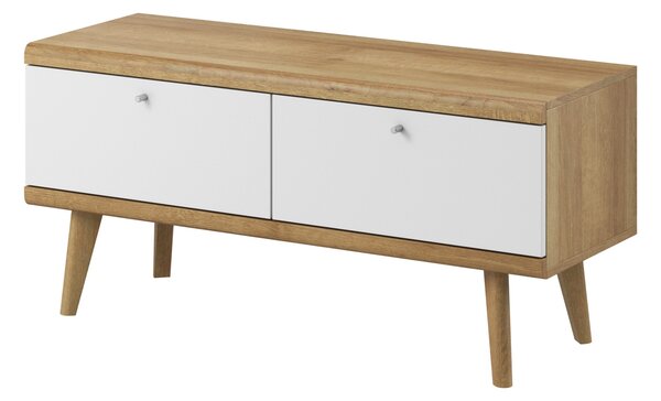Piaski Televizní stolek Primo 107 cm dub Riviéra/bílý