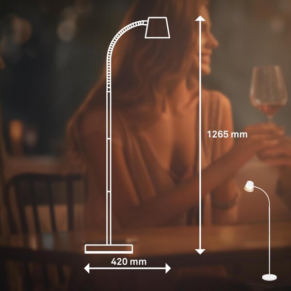 BRILONER Cielo LED stojanová bezdrátová lampa, stmívatelná, dotykový vypínač, bílá 1502016