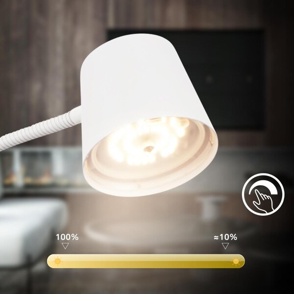 BRILONER Cielo LED stojanová bezdrátová lampa, stmívatelná, dotykový vypínač, bílá 1502016