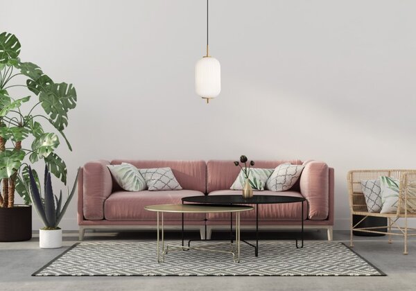 Závěsné svítidlo 1x E27 zlatá/opálová ITALUX Olmeto PND-28798-1-GD-WH