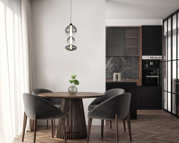 LED závěsné svítidlo 2686 lm 3000K kouřová ITALUX Sonte PND-24352V-24W-BK-SG
