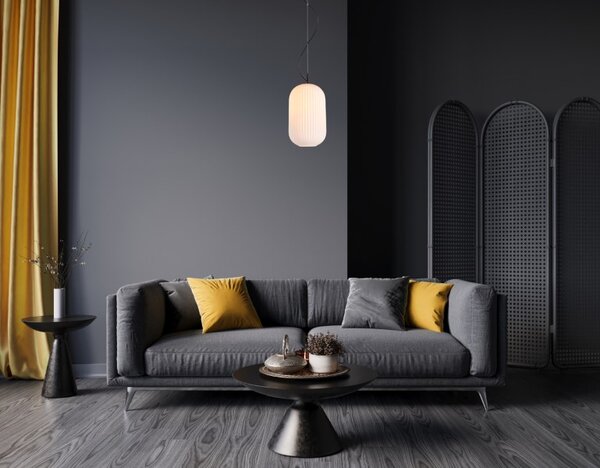 Závěsné svítidlo 1x E27 opálová ITALUX Rues PND-64536C-M-BL-OPA