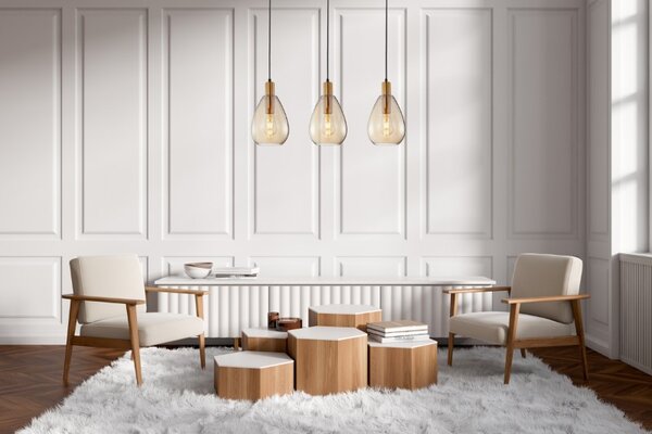 Závěsné svítidlo 3x E27 chromová ITALUX Zulo PND-27812-3-BRO-AMB