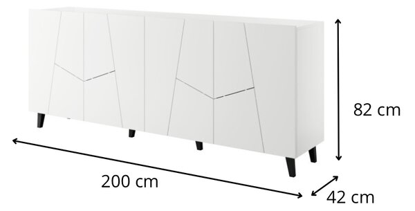 HALMAR Komoda Etna 200 cm bílá