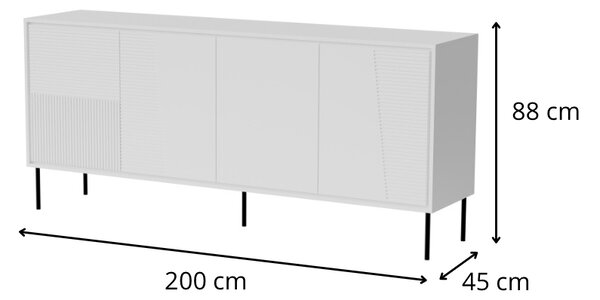 HALMAR Komoda ABI 200 cm bílá
