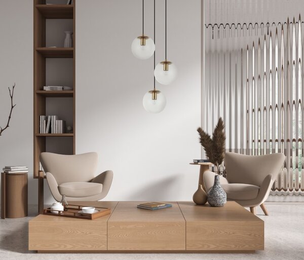 Závěsné svítidlo 3x E27 mosazná ITALUX Sarpo PND-58867-3S-BK-BRO