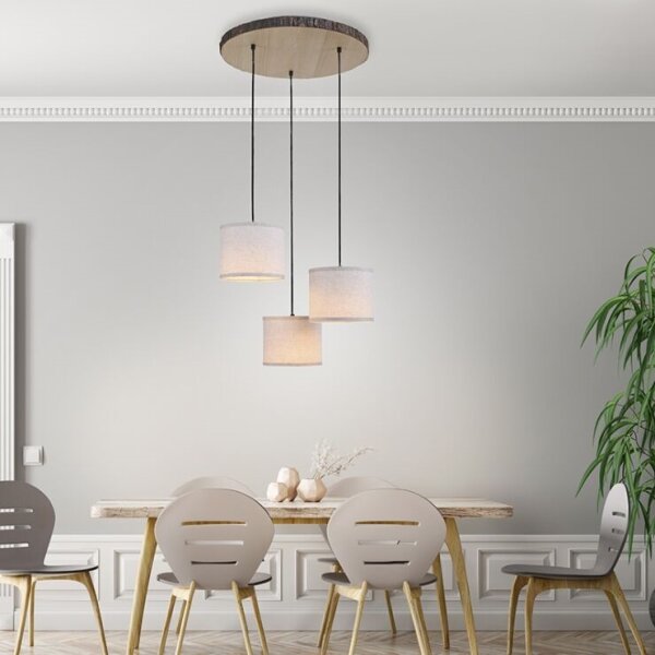 Leuchten Direkt 11236-79 - Lustr na lanku BARK 3xE27/40W/230V