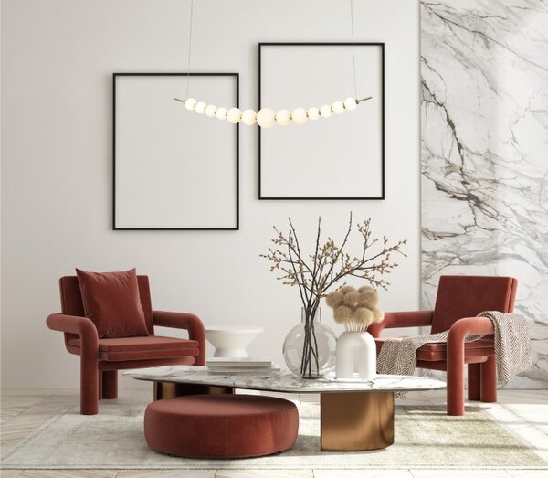 LED závěsné svítidlo 3100 lm 3000K zlatá/bílá ITALUX Ronza PND-36472-37W-3K-GD