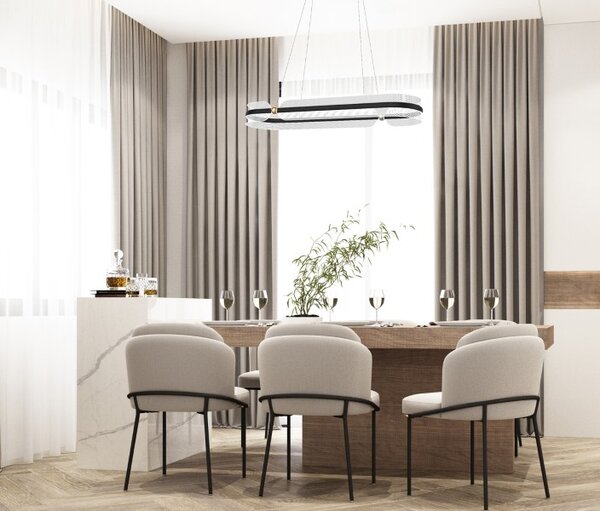 LED závěsné svítidlo 3900 lm 3000K černá ITALUX Sopla PND-63728-56W-3K-BK-GD