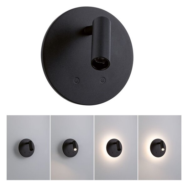 PAULMANN LED nabíjecí nástěnné svítidlo Kiora 2700K / 3,7V 0,6W / 0,7W stmívatelné černá