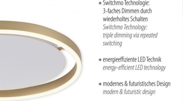 Leuchten Direkt 15391-60 - LED Stmívatelné stropní svítidlo RITUS LED/20W/230V