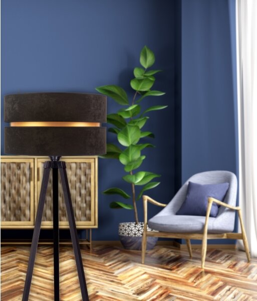 Duolla - Stojací lampa DUO 1xE27/60W/230V pr. 44 cm černá/wenge