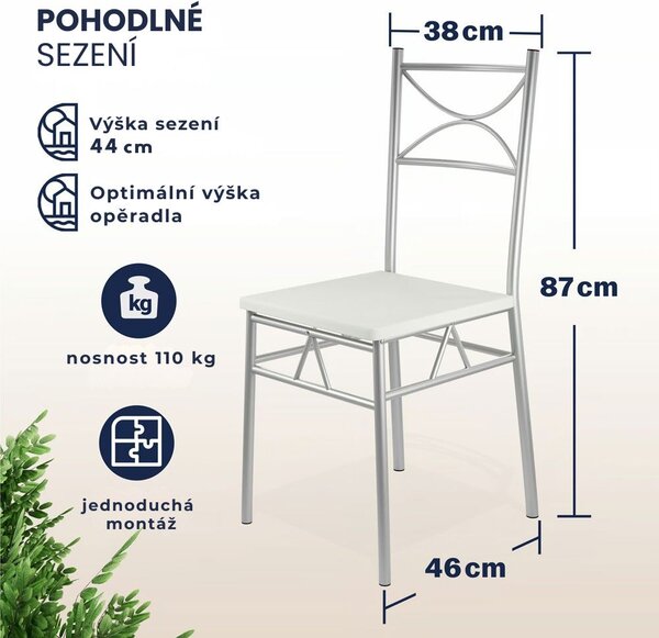 Jídelní set PAUL, 5-dílná, sametově bílá Jurhan