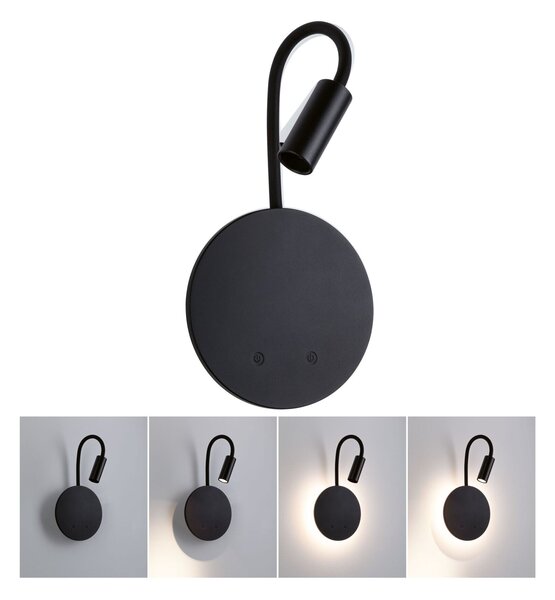 PAULMANN LED nabíjecí nástěnné svítidlo Miora 2700K / 3,7V 0,6W / 0,7W stmívatelné černá