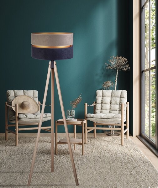 Duolla - Stojací lampa DUO 1xE27/60W/230V pr. 44 cm šedá/modrá/béžová