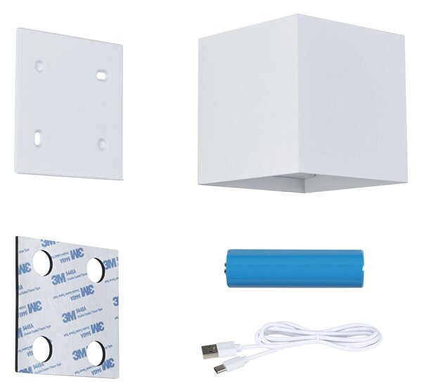 PAULMANN LED nabíjecí nástěnné svítidlo Nyara IP44 3000K 100x100mm 2x1W bílá