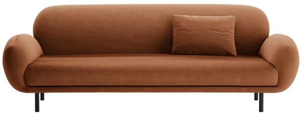 Micadoni Terakotově oranžová bouclé trojmístná pohovka Poppy 208 cm