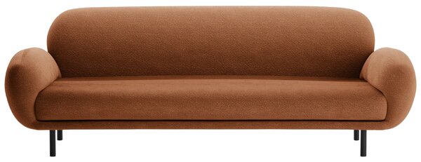 Micadoni Terakotově oranžová bouclé trojmístná pohovka Poppy 208 cm