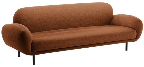 Micadoni Terakotově oranžová bouclé trojmístná pohovka Poppy 208 cm