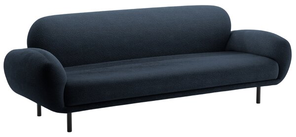Micadoni Tmavě modrá bouclé trojmístná pohovka Poppy 208 cm