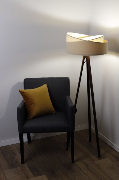 Stojací lampa GALAXY 1xE27/60W/230V béžová/bílá/wenge