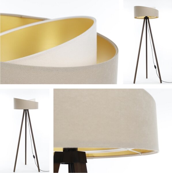 Stojací lampa GALAXY 1xE27/60W/230V béžová/hnědá