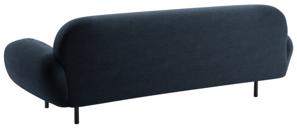 Micadoni Tmavě modrá bouclé trojmístná pohovka Poppy 208 cm