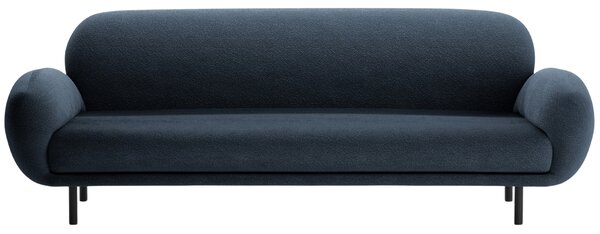 Micadoni Tmavě modrá bouclé trojmístná pohovka Poppy 208 cm