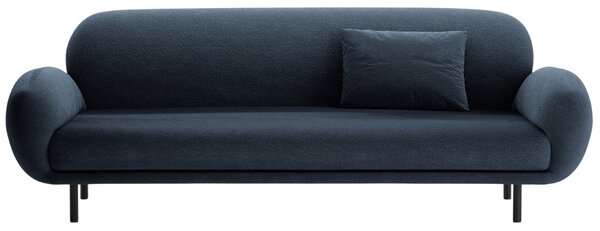 Micadoni Tmavě modrá bouclé trojmístná pohovka Poppy 208 cm