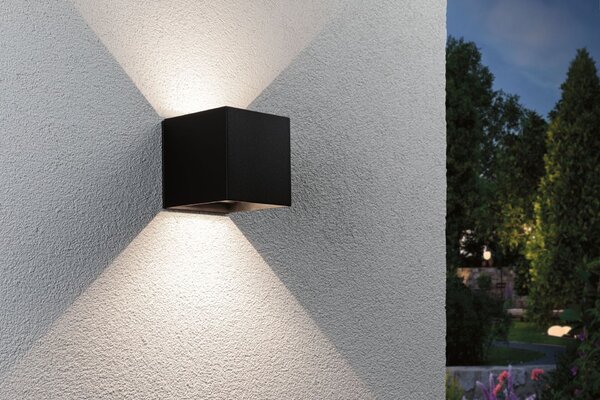 PAULMANN LED nabíjecí nástěnné svítidlo Nyara IP44 3000K 100x100mm 2x1W černá