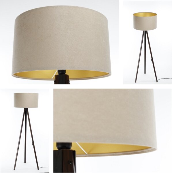 Stojací lampa STANDART 1xE27/60W/230V béžová/wenge